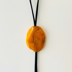 Yellow Agate Pendant Necklace